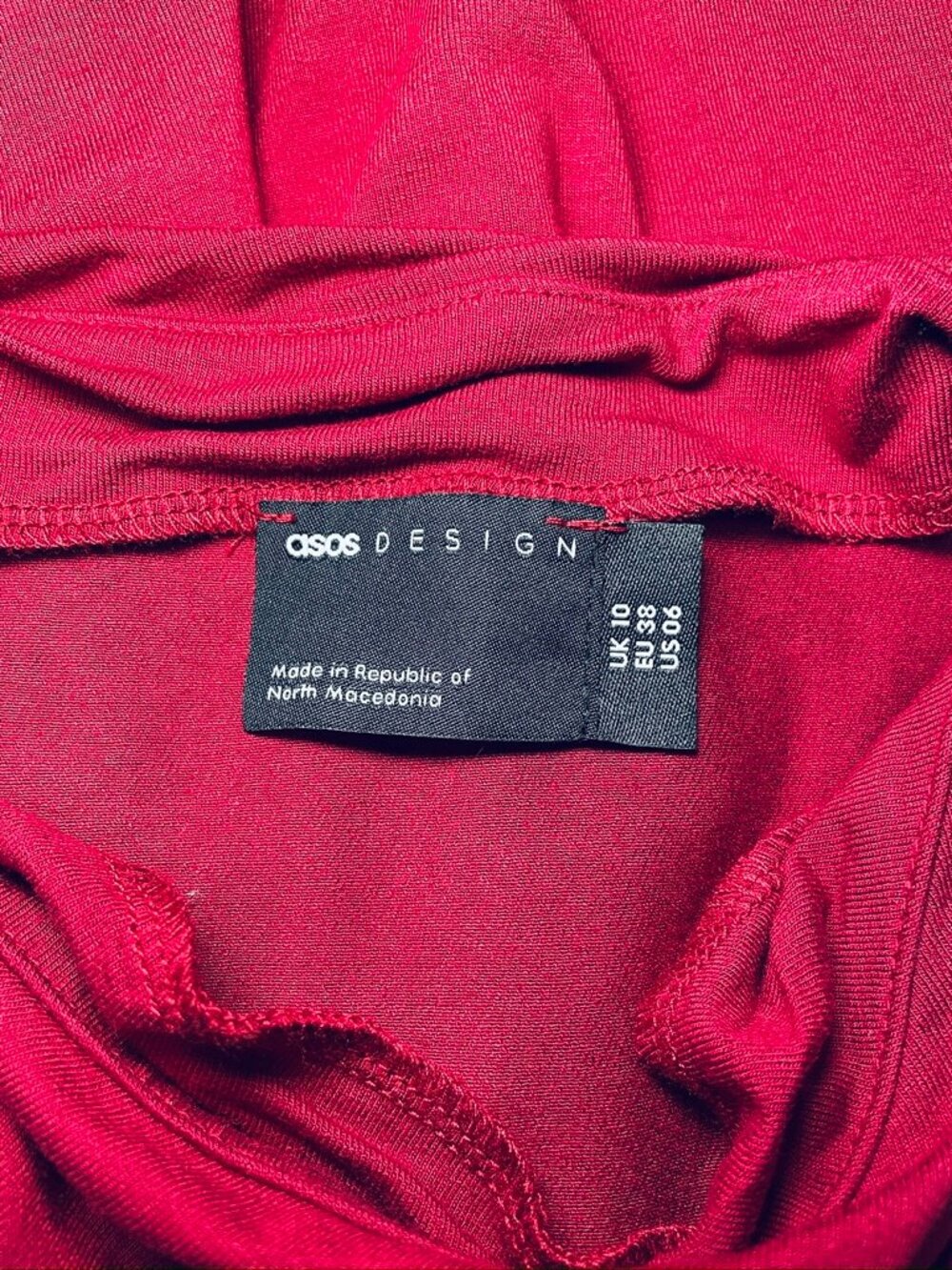NWT ASOS Design Raspberry Red Ruched Draped Maxi Dress US 6 - Picture 5 of 9